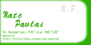 mate pavlai business card